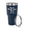 Multiline Text 30 oz Stainless Steel Ringneck Tumblers - Navy - LID OFF