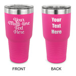 Multiline Text 30 oz Stainless Steel Tumbler - Pink - Double-Sided (Personalized)