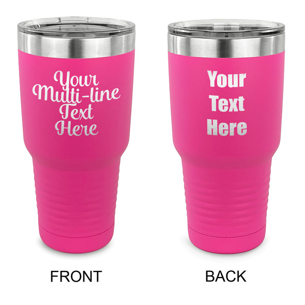 Custom Multiline Text 30 oz Stainless Steel Tumbler - Pink - Double-Sided (Personalized)
