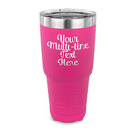 Multiline Text 30 oz Stainless Steel Tumbler - Pink - Single-Sided (Personalized)