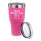 Multiline Text 30 oz Stainless Steel Ringneck Tumblers - Pink - LID OFF