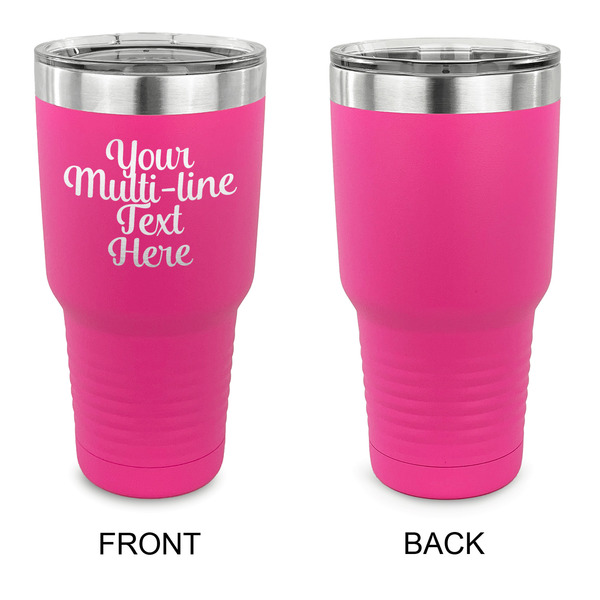 Multiline Text 30 oz Stainless Steel Ringneck Tumblers - Pink - Single Sided - APPROVAL