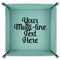Multiline Text 9" x 9" Teal Leatherette Snap Up Tray - FOLDED