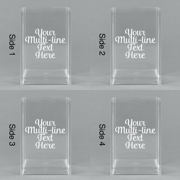 Multiline Text Acrylic Pen Holder - All Sides