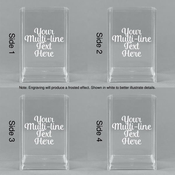 Multiline Text Acrylic Pen Holder - All Sides
