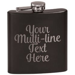 Multiline Text Black Flask Set (Personalized)