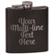 Multiline Text Black Flask - Engraved Front