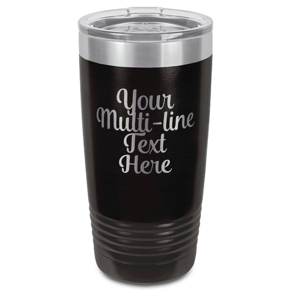 Multiline Text Black Polar Camel Tumbler - 20oz - Front