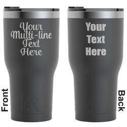 Multiline Text RTIC Tumbler - Black - Engraved Front & Back (Personalized)
