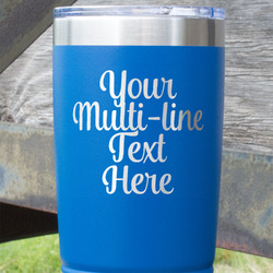 Multiline Text 20 oz Stainless Steel Tumbler - Royal Blue - Double-Sided (Personalized)