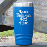 Multiline Text 20 oz Stainless Steel Tumbler - Royal Blue - Single-Sided (Personalized)