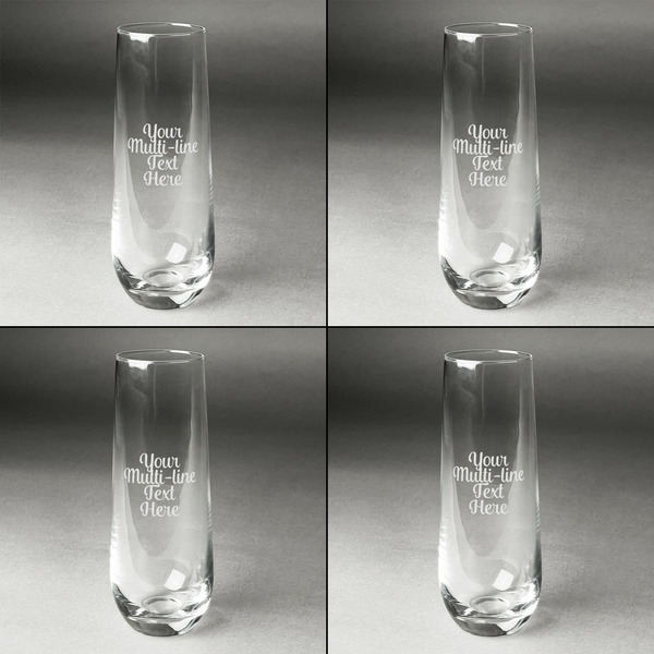 Multiline Text Champagne Flute - Set of 4 - Approval