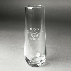 Multiline Text Champagne Flute - Stemless - Laser Engraved - Single (Personalized)