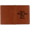 Multiline Text Cognac Leather Passport Holder Outside Single Sided - Apvl