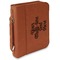 Multiline Text Cognac Leatherette Bible Covers with Handle & Zipper - Main