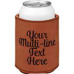 Multiline Text Leatherette Can Sleeve - Double-Sided (Personalized)