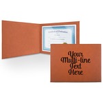 Multiline Text Leatherette Certificate Holder - Front Only (Personalized)
