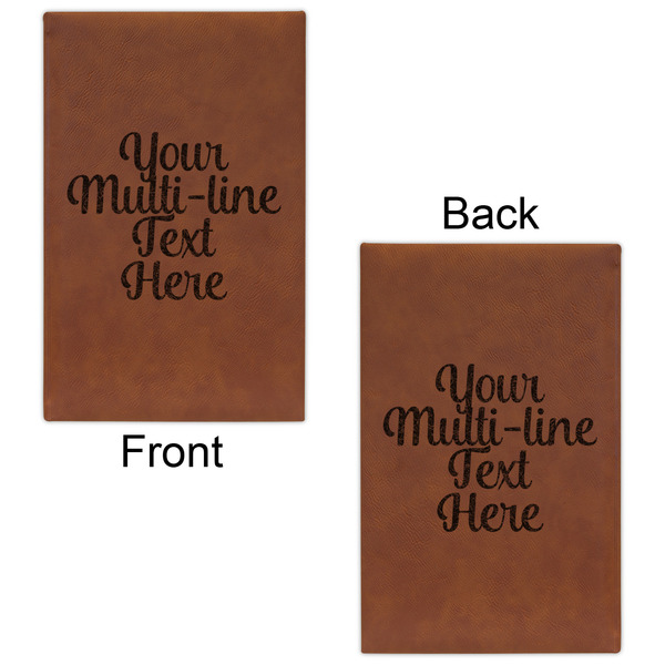 Multiline Text Cognac Leatherette Journal - Double Sided - Apvl