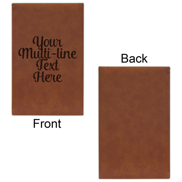 Multiline Text Cognac Leatherette Journal - Single Sided - Apvl
