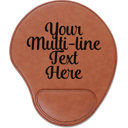 Multiline Text Leatherette Mouse Pad with Wrist Support (Personalized)