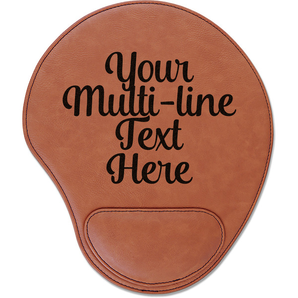 Custom Multiline Text Leatherette Mouse Pad with Wrist Support (Personalized)