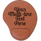 Multiline Text Cognac Leatherette Mouse Pads with Wrist Support - Flat