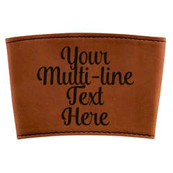 Multiline Text Leatherette Cup Sleeve (Personalized)
