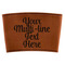 Multiline Text Cognac Leatherette Mug Sleeve - Flat