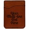Multiline Text Cognac Leatherette Phone Wallet close up