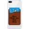 Multiline Text Cognac Leatherette Phone Wallet on iphone 8