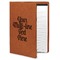Multiline Text Cognac Leatherette Portfolios with Notepad - Large - Main