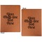 Multiline Text Cognac Leatherette Portfolios with Notepad - Small - Double Sided- Apvl