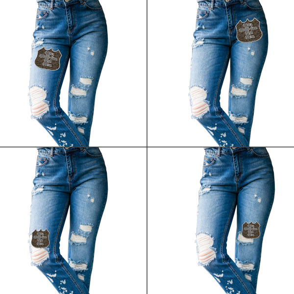 Multiline Text Custom Shape Iron On Patches - L set of 4 APPROVAL