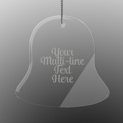 Multiline Text Engraved Glass Ornament - Bell (Personalized)