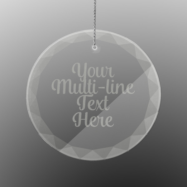 Custom Multiline Text Engraved Glass Ornament - Round (Personalized)