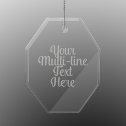 Multiline Text Engraved Glass Ornament - Octagon (Personalized)