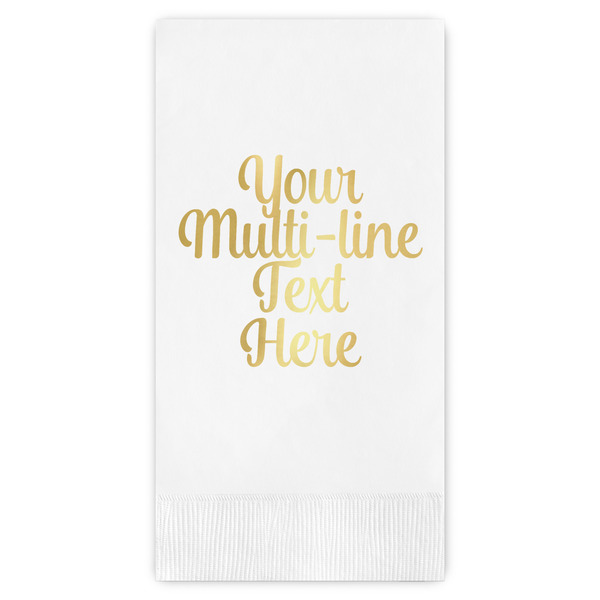 Custom Multiline Text Guest Napkins - Foil Stamped (Personalized)