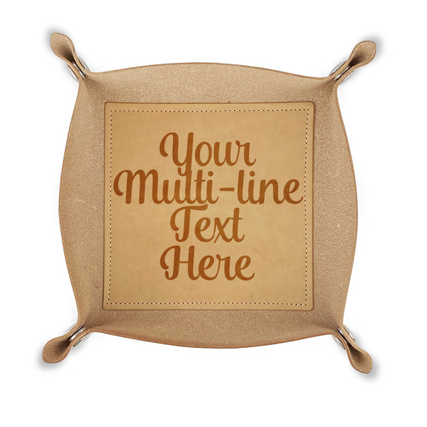Custom Multiline Text Genuine Leather Valet Tray (Personalized)