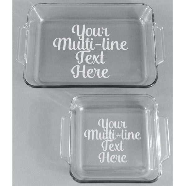 Multiline Text Glass Baking Dish Set - FRONT