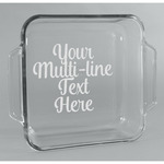 Multiline Text Glass Cake Dish - 8in x 8in (Personalized)