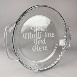 Multiline Text Glass Pie Dish - 9.5in Round (Personalized)