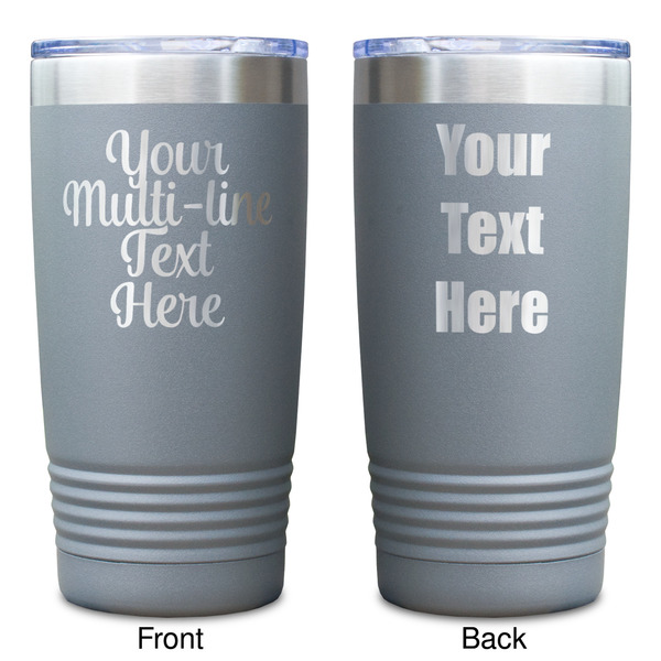 Multiline Text Gray Polar Camel Tumbler - 20oz - Double Sided - Approval