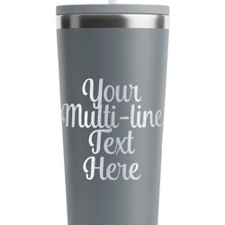 Multiline Text RTIC Everyday Tumbler with Straw - 28oz - Grey - Single-Sided (Personalized)