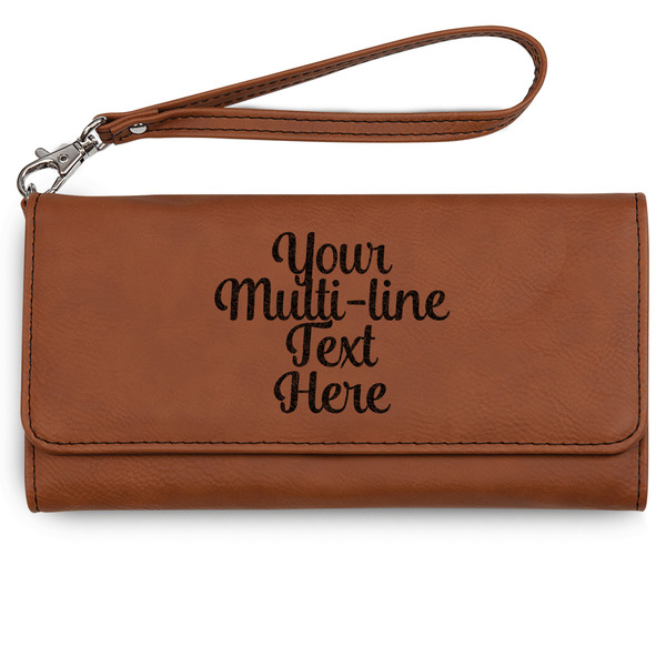 Custom Multiline Text Ladies Leatherette Wallet - Laser Engraved (Personalized)