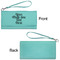 Multiline Text Ladies Wallets - Faux Leather - Teal - Front & Back View