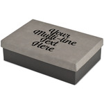 Multiline Text Gift Box w/ Engraved Leather Lid - Large (Personalized)