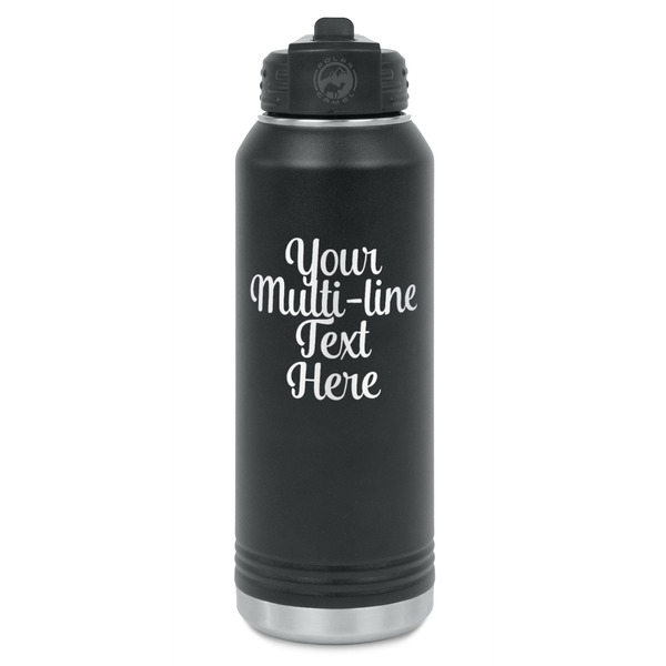 Custom Multiline Text Water Bottles - Laser Engraved - Double-Sided (Personalized)