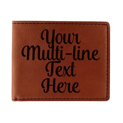 Multiline Text Leatherette Bifold Wallet (Personalized)