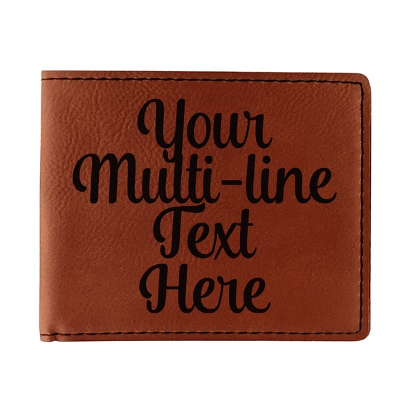Custom Multiline Text Leatherette Bifold Wallet (Personalized)