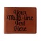 Multiline Text Leather Bifold Wallet - Single